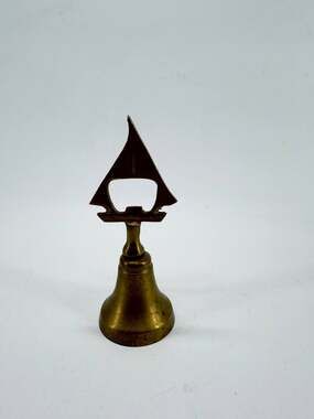 Brass Sailboat Hand Bell Nautical Maritime Decorative Collectible Desk Bell